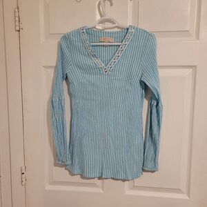 Michael Kors  Turquoise striped top‎